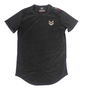 PERRUZO Men Short Sleeve Faux Snake Skin Tee Shirt Sz XL Black Casual‎ 7A-9